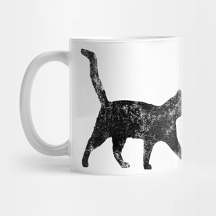 Cat Black Faded Mug